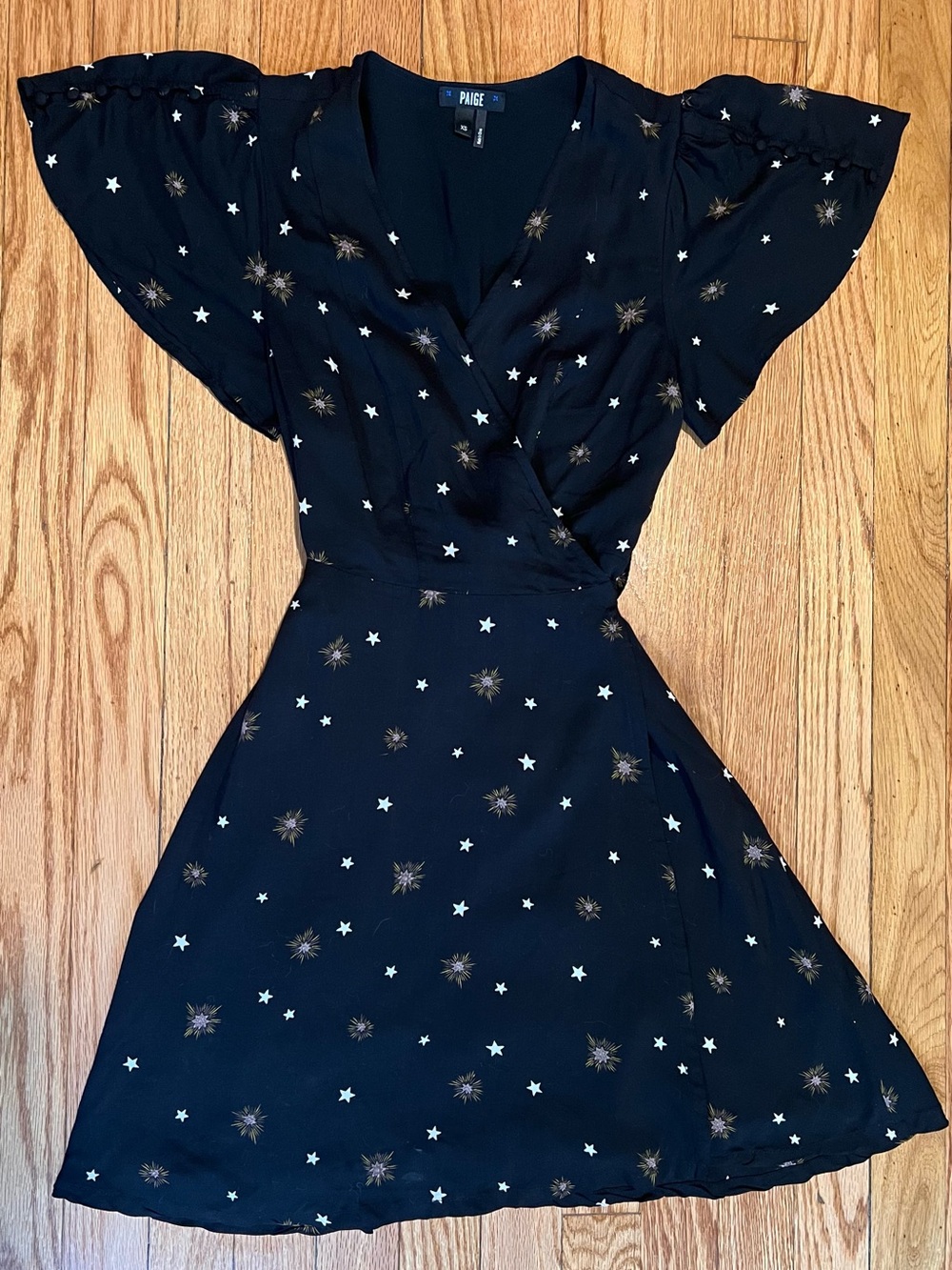 PAIGE Celestial Star Print Wrap Dress